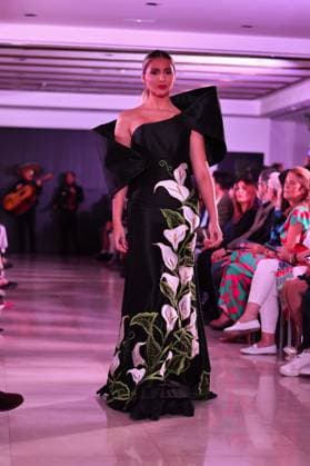 Spring Colors Fashion Week de Madrid - 26 Sep 2025 A model walks the runway wearing a design by Adan Terriquez during the Spring Colors Fashion Week de Madrid at Hotel Princesa. Madrid Spain Copyright: xAtilanoxGarciax xSOPAxImagesx FOTO49619