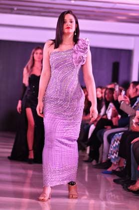 Spring Colors Fashion Week de Madrid - 26 Sep 2025 A model walks the runway wearing a design by Jarul Mercedes during the Spring Colors Fashion Week de Madrid at Hotel Princesa. Madrid Spain Copyright: xAtilanoxGarciax xSOPAxImagesx FOTO49738