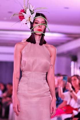 Spring Colors Fashion Week de Madrid - 26 Sep 2025 A model walks the runway wearing a design by Liet Paris during the Spring Colors Fashion Week de Madrid at Hotel Princesa. Madrid Spain Copyright: xAtilanoxGarciax xSOPAxImagesx FOTO49695