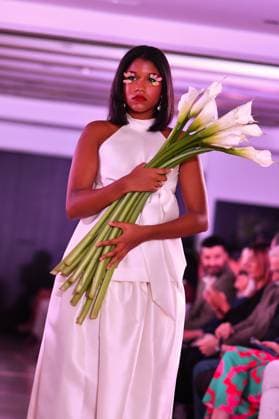 Spring Colors Fashion Week de Madrid - 26 Sep 2025 A model walks the runway wearing a design by Liet Paris during the Spring Colors Fashion Week de Madrid at Hotel Princesa. Madrid Spain Copyright: xAtilanoxGarciax xSOPAxImagesx FOTO49706