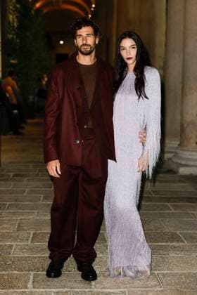 MFW EE72 Gala dinner Arrivals MP Carlo Stecchi, Mariacarla Boscono arrive at the EE72 event during Milan s Fashion Week Womenswear Spring Summer 2026, on September 26, 2025 in Milan (Italy), Italy. Photo by Marco Piovanotto Abacapress.com  Copyright: xPiovanottoxMarco ABACAx