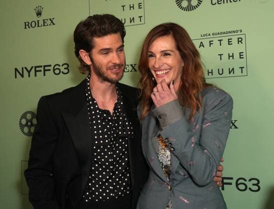 Bilder des Jahres 2025, Entertainment 09 September September 26, 2025, New York, New York, USA: ANDREW GARFIELD and JULIA ROBERTS attend The 63rd New York Film Festival Opening Night Red Carpet Premiere of After The Hunt .Alice Tully Hall, Lincoln Center, NYC .September 26, 2025. ...JULIA ROBERTS attends The 63rd New York Film Festival Opening Night Red Carpet Premiere of After The Hunt .Alice Tully Hall, Lincoln Center, NYC .September 26, 2025. ...The 63rd New York Film Festival Opening Night Red Carpet Premiere of After The Hunt .Alice Tully Hall, Lincoln Center, NYC .September 26, 2025. New York USA - ZUMAms4_ 20250926_faf_ms4_005 Copyright: xSoniaxMoskowitzxGordonx