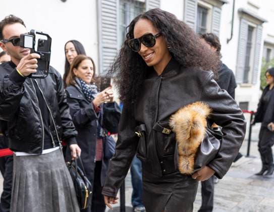 MFW Ferragamo Arrivals MP Solange Knowles arrives at the Ferragamo fashion show during Milan s Fashion Week Womenswear Spring Summer 2026, on September 27, 2025 in Milan (Italy). Photo by Marco Piovanotto Abacapress.com  Copyright: xPiovanottoxMarco ABACAx