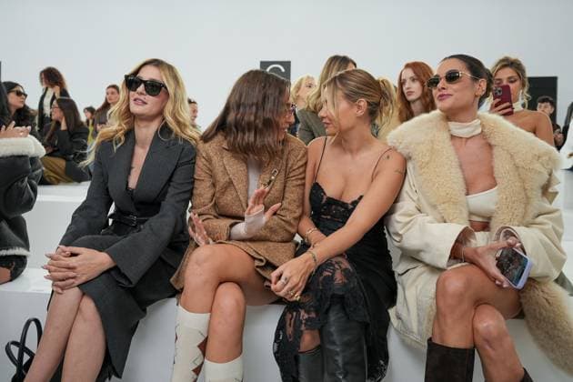 Milan, Milan Women s Fashion Week Spring Summer 2026 - Women s Fashion, Spring Summer 2026 - Ermanno Scervino fashion show - arrivals in the photo: Eleonora Carisi, Ginevra Mavilla, Veronica Ferraro Francesca Sofia Novello  Copyright: xRiccardoxGIordanox xipa-agency.netx xRiccardoxGiordano IPAx IPA_Agency_IPA65817003