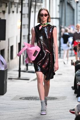 Milan, Italy: Milan, Milan Women s Fashion Week Spring Summer 2026 - Women s Fashion, Spring Summer 2026. - MSGM fashion show - catwalk - photo: model Milan Italy  - ZUMAp169 20250927_zea_p169_831 Copyright: xSimonaxChiocciax
