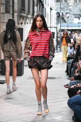 Milan, Italy: Milan, Milan Women s Fashion Week Spring Summer 2026 - Women s Fashion, Spring Summer 2026. - MSGM fashion show - catwalk - photo: model Milan Italy  - ZUMAp169 20250927_zea_p169_843 Copyright: xSimonaxChiocciax
