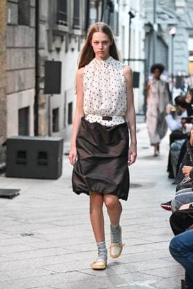 Milan, Italy: Milan, Milan Women s Fashion Week Spring Summer 2026 - Women s Fashion, Spring Summer 2026. - MSGM fashion show - catwalk - photo: model Milan Italy  - ZUMAp169 20250927_zea_p169_857 Copyright: xSimonaxChiocciax