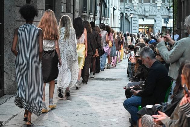 Milan, Italy: Milan, Milan Women s Fashion Week Spring Summer 2026 - Women s Fashion, Spring Summer 2026. - MSGM fashion show - catwalk - photo: model Milan Italy  - ZUMAp169 20250927_zea_p169_860 Copyright: xSimonaxChiocciax