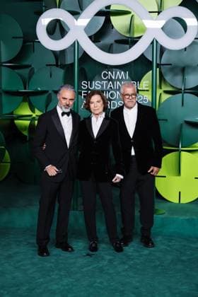 Milan, Milan Women s Fashion Week Spring Summer 2026 - Women s Fashion, Spring Summer 2026 - CNMI Sustainable Fashion Awards 2025 at Teatro alla Scala - Photocall for guest arrivals. Pictured: Andrea Camerana, Silvana Armani, Leo Dell Orco  Copyright: xAlessandroxBremecx xipa-agency.netx xx IPA_Agency_IPA65848956