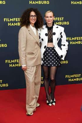 abb Malika Rabahallah, Diane Kruger, Fatih Akin zu Gast auf dem Roten Teppich bei der Kino Film Premiere Amrum auf dem Filmfest Hamburg im Cinemaxx Kino am Dammtor am 27.09.2025 in Hamburg Hamburg Deutschland