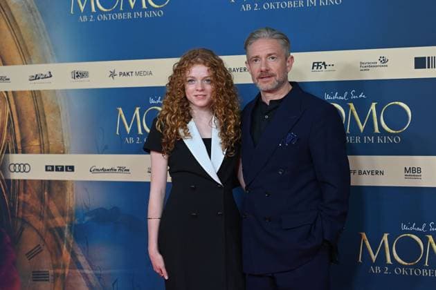 v.li:Alexa Goodall, Martin FREEMAN, Filmpremiere MOMO am 128.09.2025 im Mathaeser Kino in Muenchen.
