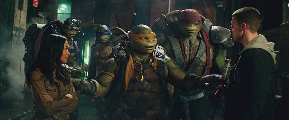 2016 - TMNT - Out of The Shadows - Movie Set RELEASE DATE: June 3, 2016 TITLE: Teenage Mutant Ninja Turtles: Out of The Shadows STUDIO: Paramount Pictures DIRECTOR: Dave Green PLOT: As Shredder joins forces with mad scientist Baxter Stockman and henchmen Bebop and Rocksteady to take over the world, the Turtles must confront an even greater nemesis: the notorious Krang PICTURED: Megan Fox, Donatello, Leonardo, Michelangelo, Raphael, Stephen Amell Copyright: xParamountxPicturesx