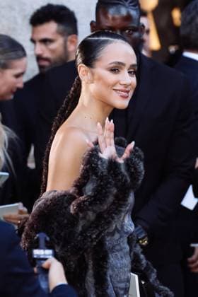 Milan, Italy: Milan, Milan Women s Fashion Week Spring Summer 2026 - Women s Fashion, Spring Summer 2026 - Giorgio Armani Fashion Show - Guest Arrivals. Pictured: Nathalie Emmanuel Milan Italy  - ZUMAp169 20250928_zea_p169_914 Copyright: xAlessandroxBremecx