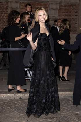 MFW Giorgio Armani arrivals MP Leslie Bibb arrives to Pinacoteca of Brera to attending the Giorgio Armani fashion show is held during Milan s Fashion Week Womenswear Spring Summer 2026, on September 28, 2025 in Milan (Italy). Photo by Marco Piovanotto Abacapress.com  Copyright: xPiovanottoxMarco ABACAx