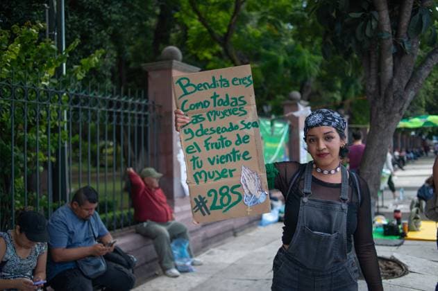 Women taking part during a demonstration in the main streets of the Queretaro for the Global Day of Action for Legal, Safe, and Accessible Abortion. on September 28, 2025 in Quertetaro, Mexico. Queretaro Mexico - ZUMAe321 20250928_zia_e321_018 Copyright: xJosexCarrerax
