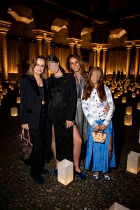 Milan Fashion Week - Women S S 2026 Giorgio Armani Fashion Show Front Row Pinacoteca di Brera - Milan, Italy Georgina Brandolini d Adda;Nina Colombo;Coco Brandolini D Adda;guest Milan Fashion Week - Women S S 2026 Giorgio Armani Fashion Show Front Row Pinacoteca di Brera - Milan, Italy 28th September 2025  Copyright: xALFONSOxCATALANO SGPITALIAx