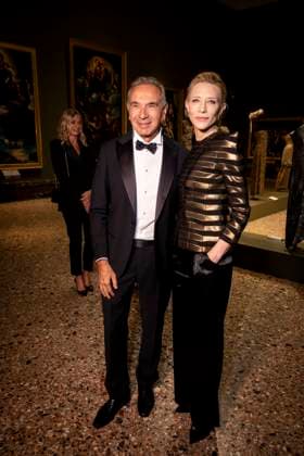 Milan Fashion Week - Women S S 2026 Giorgio Armani Fashion Show Front Row Pinacoteca di Brera - Milan, Italy Carlo Capasa;Cate Blanchett Milan Fashion Week - Women S S 2026 Giorgio Armani Fashion Show Front Row Pinacoteca di Brera - Milan, Italy 28th September 2025  Copyright: xALFONSOxCATALANO SGPITALIAx