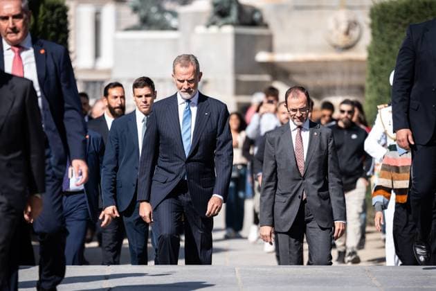September 29, 2025, Madrid, Madrid, SPAIN: King Felipe of Spain presides over the presentation of the Forum Europa award to the President of the European Council, Antonio Costa, for the 25th anniversary of New Economy Forum, a leading Spanish and European debate forum in which political and social leaders from across Europe and Latin America participate. Madrid SPAIN - ZUMAc270 20250929_zip_c270_002 Copyright: xDavidxCruzxSanzx