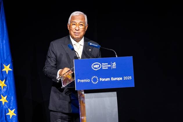 September 29, 2025, Madrid, Madrid, SPAIN: The President of the European Council, Antonio Costa, during the presentation of Forum Europa award for the 25th anniversary of New Economy Forum, a leading Spanish and European debate forum in which political and social leaders from across Europe and Latin America participate. Madrid SPAIN - ZUMAc270 20250929_zip_c270_026 Copyright: xDavidxCruzxSanzx