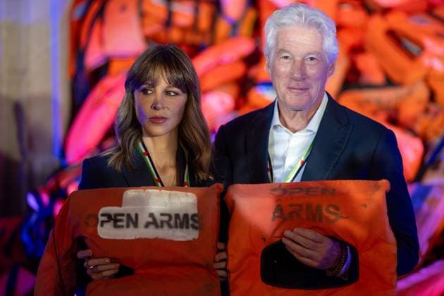 Open Arms 10th anniversary in Barcelona Publicist and businesswoman Alejandra Gere, and actor Richard Gere, during the 10th anniversary of Open Arms, at the Llotja de Mar, on September 29, 2025, in Barcelona, Catalunya Espana Open Arms, founded in 2015 in response to the humanitarian crisis in Lesbos, celebrates today the 10 years since its creation in which they have rescued more than 72 000 people in the Mediterranean Sea 29 SEPTEMBER 2025 Lorena Sopê Barcelona Catalunya Barcelona Catalunya Catalunya Espana  Copyright: xLorenaxSopÃªnax 6991371