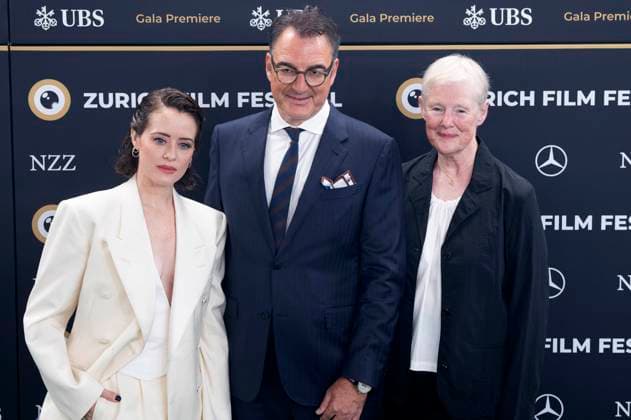 Claire Foy, Christian Jungen und Philippa Lowthorpe bei der Premiere des Kinofilms H Is for Hawk auf dem 21. Zurich Film Festival 2025 im Kongresssaal. Zürich, 29.09.2025