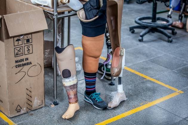 International Day for Mine Awareness and Assistance in Mine Action BOGOTA, COLOMBIA - APRIL 01: Prosthetic leg is seen in Bogota, Colombia on April 01, 2022. On 8 December 2005, the UN General Assembly declared that 4 April of each year shall be observed as the International Day for Mine Awareness and Assistance in Mine Action. In Colombia More than 9.000 members of the Armed Forces and National Police with disabilities and landmines victims benefit The Inclusive Rehabilitation Center. Colombia has the world s second-highest fatality rate from land mines, after Afghanistan. Colombia World. Editorial use only. Please get in touch for any other usage.  Copyright: x2025xAnadoluxJuanchoxTorresx