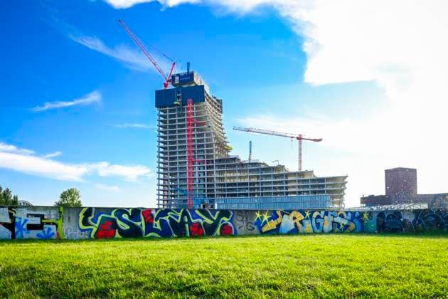 Baustelle am Elbtower in der Hafencity von Hamburg, Deutschland