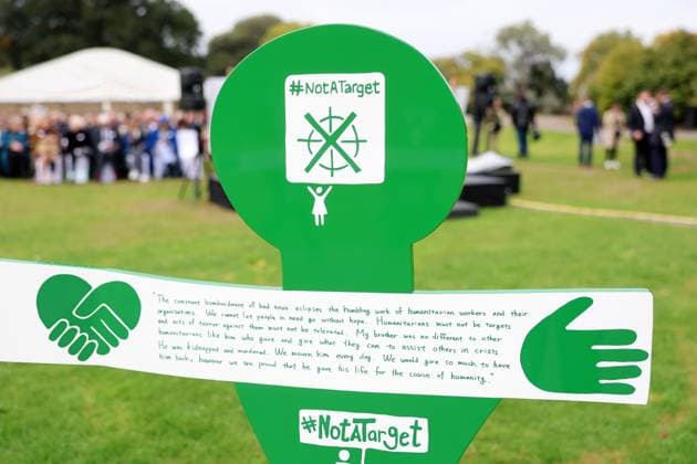 The Prince Of Wales Attends The Global Humanitarian Memorial Launch LONDON, ENGLAND - OCTOBER 01: A general view of the launch of the Global Humanitarian Memorial on October 01, 2025 in London, England. The memorial, which was created by Michael Landy and the Humanitarian Memorial Committee, celebrates humanitarians across the world and pays tribute to all those who have lost their lives whilst delivering humanitarian aid., Credit:Chris Jackson Avalon United Kingdom, England, London, Gunnersbury Park Museum  Copyright: xChrisxJacksonx xAvalonx 1042327631