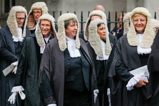 Annual service to mark the start of the legal year held at Westminster Abbey, exits, London, UK, London, UK, 01st Oct 2025. Judges and members of the legal profession walk in procession from the Supreme Court to the service at Westminster Abbey, and from the Abbey to the Houses of Parliament after the service. The annual service to mark the start of the Legal Year in England and Wales is held at Westminster Abbey., Credit:Imageplotter Avalon  Copyright: xImageplotterx xAvalonx 1042369545