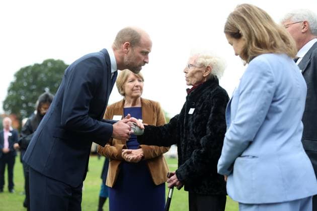 The Prince Of Wales Attends The Global Humanitarian Memorial Launch LONDON, ENGLAND - OCTOBER 01: Prince William, Prince of Wales speaks with Dr Elaine Laycock at the launch of the Global Humanitarian Memorial on October 01, 2025 in London, England. The memorial, which was created by Michael Landy and the Humanitarian Memorial Committee, celebrates humanitarians across the world and pays tribute to all those who have lost their lives whilst delivering humanitarian aid., Credit:Chris Jackson Avalon United Kingdom, England, London, Gunnersbury Park Museum Copyright: xChrisxJacksonx xAvalonx 1042406329