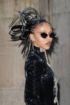 PFW - Schiaparelli Womenswear Spring-Summer - Arrivals NB FKA Twigs arriving at the Schiaparelli Womenswear Spring-Summer 2026 show as part of Paris Fashion Week on October 02, 2025 in Paris, France. Photo by Nasser Berzane ABACAPRESS.COM Paris France  Copyright: xBerzanexNasser ABACAx