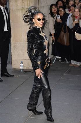 PFW - Schiaparelli Womenswear Spring-Summer - Arrivals NB FKA Twigs arriving at the Schiaparelli Womenswear Spring-Summer 2026 show as part of Paris Fashion Week on October 02, 2025 in Paris, France. Photo by Nasser Berzane ABACAPRESS.COM Paris France  Copyright: xBerzanexNasser ABACAx