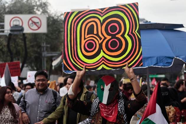 October 2, 2025, Mexico, Cdmx, Mexico: The year 1968 was marked by an unforgettable event: the Plaza de las Tres in Tlatelolco witnessed a student rally protesting disagreements with the government over the organization of the Olympics in Mexico. During the protest, flares of light were seen in the sky, alerting the military and police of the time to begin the Student Massacre. Today, 57 years after this event, thousands of students, groups of disappeared persons, and members of the 68 student movement gathered in the Plaza de las Tres Culturas to march toward Mexico City s Zocalo and commemorate the tragic anniversary of the Tlatelolco Massacre, demanding justice for all those victims who peacefully demonstrated and were killed for their - ZUMAp204 20251002_zip_p204_068 Copyright: xJosuexPerezx