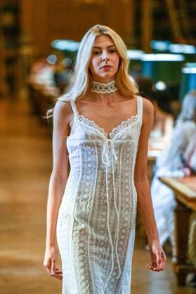 PFW - Wild Rose & Sparrow A model poses on the runway during Wild Rose & Sparrow SS26 PFW Runway Show, Nuit Au Ballet as part of Paris Fashion Week on October 2, 2025 in Paris, France. Photo by Shootpix ABACAPRESS.COM Paris France  Copyright: xShootpix ABACAx