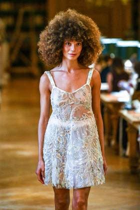 PFW - Wild Rose & Sparrow A model poses on the runway during Wild Rose & Sparrow SS26 PFW Runway Show, Nuit Au Ballet as part of Paris Fashion Week on October 2, 2025 in Paris, France. Photo by Shootpix ABACAPRESS.COM Paris France  Copyright: xShootpix ABACAx