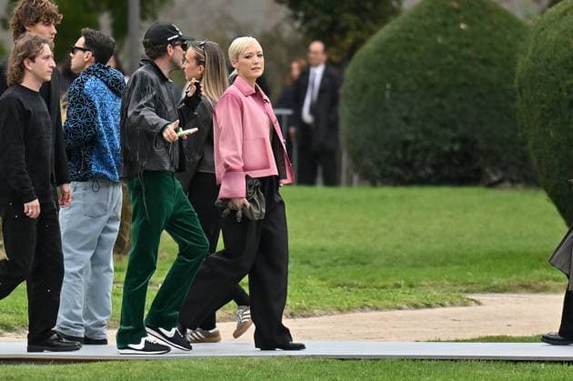 PFW Loewe Outside Arrivals Pom Klementieff arriving at Loewe show during Paris Fashion Week in Paris, France on October 3, 2025. Photo by Julien Reynaud APS-Medias ABACAPRESS.COM Paris France  Copyright: xReynaudxJulien APS-Medias ABACAx