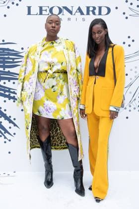 PFW Leonard Paris Photocall Camille Aumont Carnel and Lise Pierron attending the Leonard Paris Womenswear Spring Summer 2026 show as part of Paris Fashion Week in Paris, France on October 03, 2025. Photo by Aurore Marechal ABACAPRESS.COM Paris France  Copyright: xMarechalxAurore ABACAx