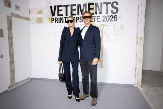 Photocall Vetements Womenswear - PFW Kelly Rutherford and Hermes Gustaf Daniel Giersch attends the Vetements Womenswear Spring Summer 2026 show as part of Paris Fashion Week (PFW) on October 3, 2025 in Paris, France. Photo by Alexis Jumeau ABACAPRESS.COM Paris France  Copyright: xJumeauxAlexis ABACAx