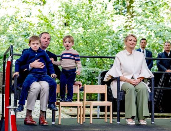 04-10-2025 Luxembourg Grand Duke Guillaume and Grand Duchess Stephanie and Prince Charles and Prince Francois visited Wiltz in Luxembourg. Â  Copyright: xPPEx