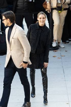 PFW - Elie Saab Womenswear Spring-Summer - Arrivals NB Olivia Palermo and Johannes Huebl arriving at the Elie Saab Womenswear Spring-Summer 2026 show as part of Paris Fashion Week on October 04, 2025 in Paris, France. Photo by Nasser Berzane ABACAPRESS.COM Paris France  Copyright: xBerzanexNasser ABACAx