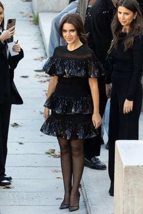 PFW - Elie Saab Womenswear Spring-Summer - Arrivals NB Nojoud Alrumaihi arriving at the Elie Saab Womenswear Spring-Summer 2026 show as part of Paris Fashion Week on October 04, 2025 in Paris, France. Photo by Nasser Berzane ABACAPRESS.COM Paris France  Copyright: xBerzanexNasser ABACAx