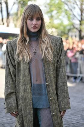 PFW Vivienne Westwood Outside Arrivals Victoria De Angelis arriving at Vivienne Westwood show during Paris Fashion Week in Paris, France on October 4, 2025. Photo by Julien Reynaud APS-Medias ABACAPRESS.COM Paris France  Copyright: xReynaudxJulien APS-Medias ABACAx