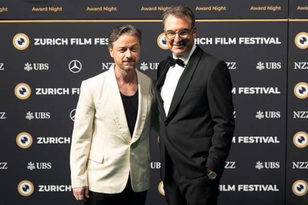 James McAvoy und Christian Jungen bei der Premiere des Kinofilms California Schemin auf dem 21. Zurich Film Festival 2025 im Opernhaus. Zürich, 04.10.2025