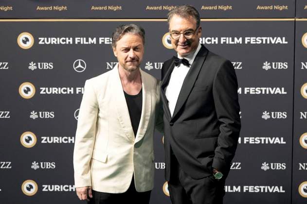 James McAvoy und Christian Jungen bei der Premiere des Kinofilms California Schemin auf dem 21. Zurich Film Festival 2025 im Opernhaus. Zürich, 04.10.2025