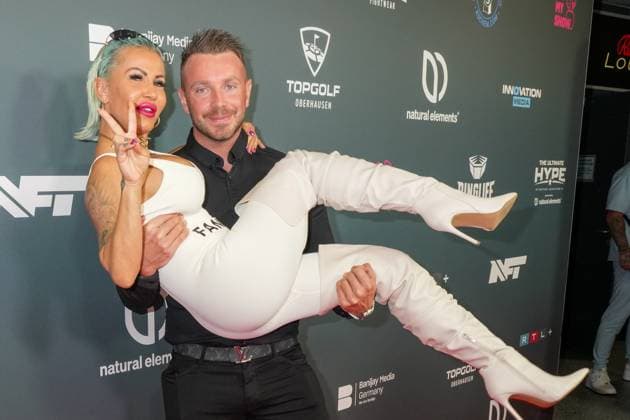 The Ultimate HYPE in Oberhausen Ginger Costello-Wollersheim und Freund Lukas beim Box-Event The Ultimate HYPE in der Rudolf-Weber-Arena Oberhausen am 4. Oktober 2025. Oberhausen Rudolf-Weber-Arena Nordrhein-Westfalen