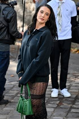 PFW Lacoste Outside Arrivals Maria Pedraza arriving at Lacoste show during Paris Fashion Week in Paris, France on October 5, 2025. Photo by Julien Reynaud APS-Medias ABACAPRESS.COM Paris France  Copyright: xReynaudxJulien APS-Medias ABACAx