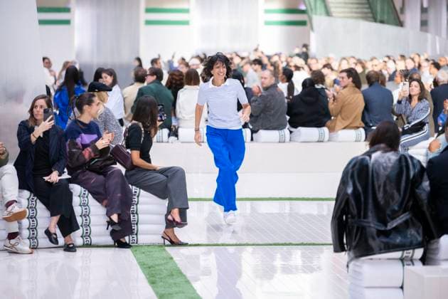 PFW - Lacoste Runway Greek-US fashion designer Pelagia Kolotouros acknowledges the audience following the presentation of her creations by Lacoste for the Women Ready-to-wear Spring-Summer 2026 collection as part of the Paris Fashion Week, in Paris on October 5, 2025. Photo by Eliot Blondet ABACAPRESS.COM Paris France France  Copyright: xBlondetxEliot ABACAx