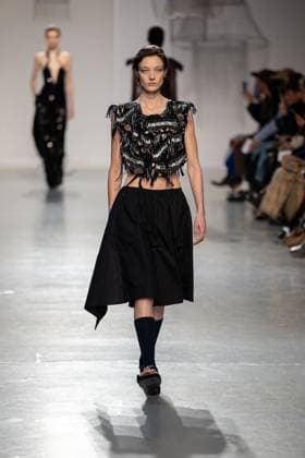 Runway Niccolo Pasqualetti Womenswear - PFW A model mannequin walks the runway during the Niccolò Pasqualetti Womenswear Spring Summer 2026 show as part of Paris Fashion Week on October 5, 2025 in Paris, France. Photo by Alexis Jumeau ABACAPRESS.COM Paris France  Copyright: xJumeauxAlexis ABACAx