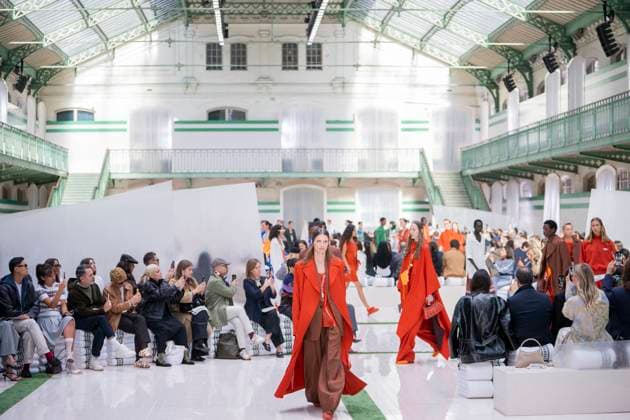 PFW - Lacoste Runway Models present creations by Lacoste for the Women Ready-to-wear Spring-Summer 2026 collection as part of the Paris Fashion Week, in Paris on October 5, 2025. Photo by Eliot Blondet ABACAPRESS.COM Paris France France  Copyright: xBlondetxEliot ABACAx