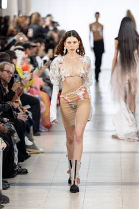 Runway Ottolinger Womenswear - PFW A model mannequin walks the runway during the Ottolinger Womenswear Spring Summer 2026 show as part of Paris Fashion Week on October 05, 2025 in Paris, France. Photo by Alexis Jumeau ABACAPRESS.COM Paris France  Copyright: xJumeauxAlexis ABACAx